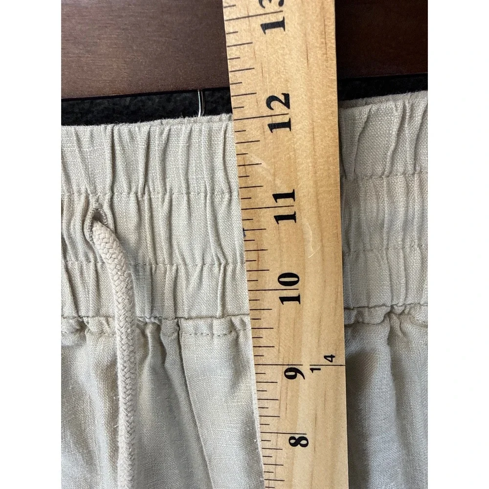 Quince Wide Leg Pants Womens L Driftwood Resort 100% European Linen Smocked Chic